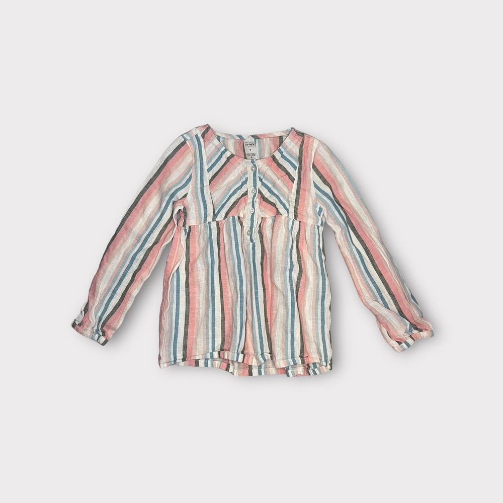 Carter's Pink & Blue Striped Top